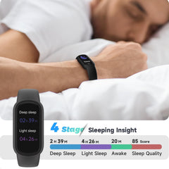 Fitness Tracker Watch with Heart Rate/Sleep Tracker Step Counter Pedometer, Activity Tracker with IP68 Waterproof, Smart Watch for Women Men with 14 Sports Compatible Android Ios, Black