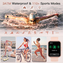 Stylish Smart Watch for Women - Make/Answer Calls, Alexa Built-In, 1.8" HD Fitness Tracker with Heart Rate, SpO2, Sleep Monitor, 120 Sports Modes, 3ATM Waterproof, Compatible with iPhone & Android