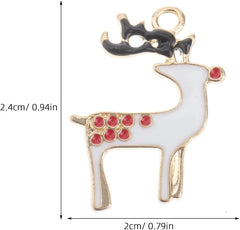 10Pcs Christmas Reindeer Charms Gold Christmas DIY Necklace Bracelet Accessories for Xmas