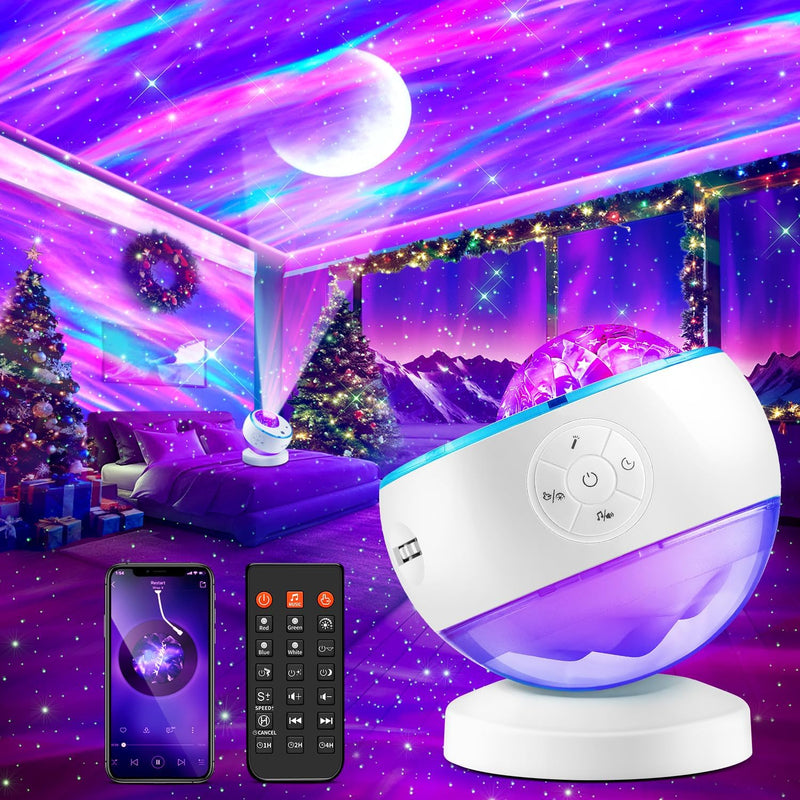 Galaxy Projector - Stunning Star & Moon Light Show with 16 Colors, Bluetooth & Remote Control, Perfect Christmas Gift for Kids & Adults