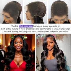 Full 13X6 Lace Frontal Virgin Human Hair Wigs 210% 32Inch 15A Body Wave 13X6 HD Transparent Full Lace Front Wigs Brazilian Body Wave Wig Thin Knots