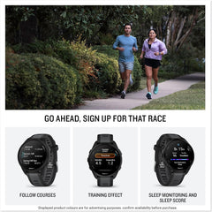Forerunner 165 GPS Running Smartwatch - Lightweight 43mm AMOLED Touchscreen, Advanced Training Insights, Safety Features & 11-Day Battery Life - Black