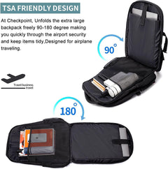 Extra Large Backpack for Men 50L,Lunch Backpack Work Bag Travel Laptop Backpack 17.3 Inch with USB Charging Port,Water Resistant Big Business Computer Rucksack for Men Women College School Black