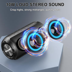 Ultimate Portable Bluetooth Speaker - Loud Stereo Sound, 12Hrs Playtime, IPX7 Waterproof, RGB Lights & Built-In Mic for Home, Garden, Party & Travel