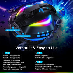 FC100 Wireless Gaming Headset with Mic - 2.4Ghz & Bluetooth Headphones, 3D Stereo Sound & 50Hrs Battery Life, for PS5, PS4, Mac, PC, Tablets, Blue