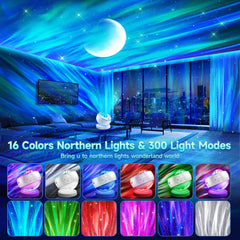 Galaxy Projector - Stunning Star & Moon Light Show with 16 Colors, Bluetooth & Remote Control, Perfect Christmas Gift for Kids & Adults