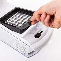 Vegetable Chopper Vegetable Cutter Mandoline Vegetable Slicer - Veggie Onion Salad Food Chopper Manual - Potato Chipper - Veg Chopper and Dicer - Kitchen Tools & Gadgets (7-In-1 Standard White)
