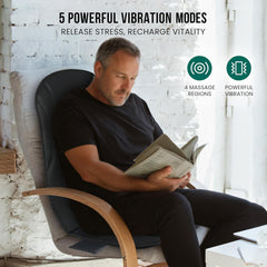 Heated Back Massager - 8 Vibration Nodes for Deep Tissue Relief, Perfect for Home & Office Use, Ideal Gift for Men & Women