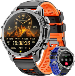 Military Smart Watch for Men, 1.52" HD Smart Watches with Heart Rate/Spo2/Sleep Monitor, 110+ Sports Modes Fitness Tracker, 500Mah Battery Led Flashlight Outdoor Smartwatch for Ios Android