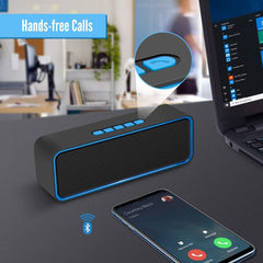 Ultimate Portable Bluetooth 5.0 Speaker - 3D Stereo HiFi Bass, 12-Hour Playtime, 1500mAh Battery (Blue)