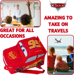 Cars 3D Backpack Kids Lightning Mcqueen School Nursery Lunch Bag Rucksack Red 95