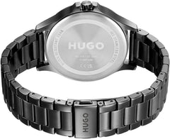 HUGO Analogue Multifunction Quartz Watch for Men #LEAP Collection with Black Stainless Steel Bracelet - 1530175