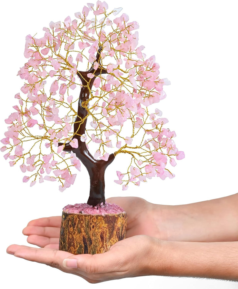 Enchanting Rose Quartz Crystal Tree - Perfect Pink Home Decor & Healing Gift for Women, Sisters, and New Home Celebrations
