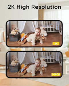 2K Surveillance Cameras for Home Security, 2-Pack Indoor Camera with Night Vision, Pet Camera Indoor with App, Motion Detection, 2-Way Audio, Cloud/Sd Card Storage, Compatible with Alexa