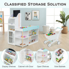 Kids Supermarket Shopping Set with Shopping Cart and Cash Register