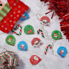 - 50 Mini Christmas Pinball Toy Games, 6Cm - Assorted Festive Designs for Kids, Christmas Crackers, Stocking Party Gift Bag Fillers and Favours