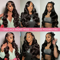 13X6 Transparent HD Lace Front Wigs Human Hair Wig Body Wave Human Hair Wig for Black Women Glueless Wigs Human Hair Pre Plucked with Baby Hair Brazilian Real Hair Lace Frontal Wig16 Inch