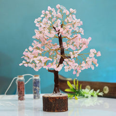 Enchanting Rose Quartz Crystal Tree - Perfect Pink Home Decor & Healing Gift for Women, Sisters, and New Home Celebrations