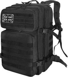 Military Backpack 45L Waterproof Tactical Backpack Molle Backpacks Large Assault Pack for Travelling Hunting Hiking Camping Fishing Trekking Gym(Black)
