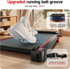 Walking Pad with Incline, Walking Pad with Handle Bar 3 Level Incline, 300 Lbs Walking Pad Foldable for Home Office, under Desk Treadmill with LED Display Remote Control & APP