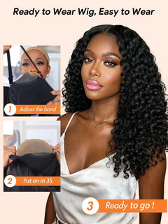 20 Inch Glueless Wigs Human Hair Pre Plucked Pre Cut Wear and Go Glueless Wig 6X5 Deep Wave 200% Density HD Lace Front Wigs Human Hair for Black Women Lace Closure Wig for Beginners