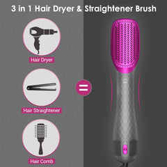3 in 1 Hair Dryer Brush Professional 1200W Powerful Ceramic Tourmaline 3 Heat/2 Speed Settings One Step Hair Dryer and Styler