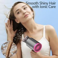 Hair Dryer Travel Hairdryers for Women Men- Powerful Foldable Ironic Hair Dryers for Curly Hair and Straight Hair，Small Blow Dryer for Women Men, Fast Drying
