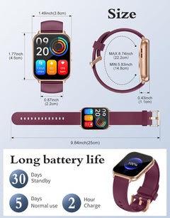 Smart Watch Answer Dial Call,Smart Watches for Women Men HD Touch Screen Fitness Watch with Spo2-Monitor Heart Rate Sleep Monitor Pedometer Watch Multi Sports Mode for Android Ios