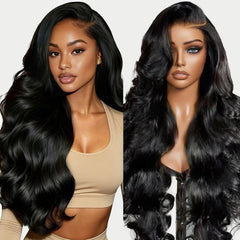 Body Wave Human Hair Wig 180% Density 13X4 Lace Front Wigs Human Hair Wig for Women, Brazilian Virgin Human Hair with Baby Hair Pre Plucked Natural Hairline Natural Color 16 Inch