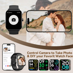 Smart Watch for Men Answer/Make Call & Alexa Built-In, 1.8" Fitness Watch Women with 100+ Sport Modes & IP68 Waterproof, Fitness Tracker with Heart Rate Sleep Monitor, Step Counter for Ios Android