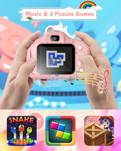 Kids Camera, 1080P HD 2.0" Digital Camera for Kids with 32GB Card, Selfie Toy, Birthday Gifts Presents for Girls Ages 3-12