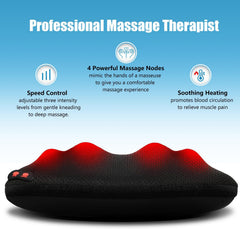 Ultimate Shiatsu Back Massager with Heat - Deep Tissue Relief for Neck, Shoulders, and More - Perfect Relaxation Gift for Everyone!