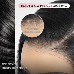 Human Hair Wig 250 Density Layered Bob Wig Human Hair with Curtain Bangs 15A 6X6 Face-Framing Wear Go Glueless Wigs Pre Plucked Pre Cut Loose Body Wave Glueless Wig Human Hair 14 Inch