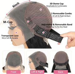 13X6 Transparent HD Lace Front Wigs Human Hair Wig Body Wave Human Hair Wig for Black Women Glueless Wigs Human Hair Pre Plucked with Baby Hair Brazilian Real Hair Lace Frontal Wig16 Inch