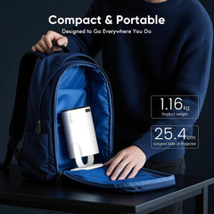 Android 14 Mini Projector with Bluetooth 5.2 & Wifi 6 | Built-In Apps, 180° Rotatable, Auto Keystone, 1080P Portable for Home Bedroom, Compatible with TV Stick, HDMI, USB