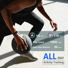 Slim Fitness Tracker - Monitor Blood Oxygen, Blood Pressure, Heart Rate & Sleep - Waterproof Activity Watch with Step Tracker & Pedometer for Men & Women
