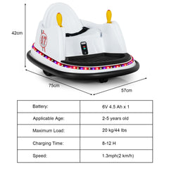 Kids Ride-On Bumper Car with Colorful Flashing Lights and Music