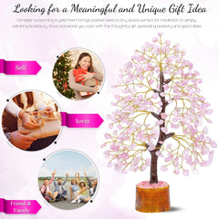 Enchanting Rose Quartz Crystal Tree - Perfect Pink Home Decor & Healing Gift for Women, Sisters, and New Home Celebrations