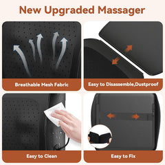 3D Deep Tissue Back and Neck Massager with Heat - Shiatsu Massage Pillow for Ultimate Relaxation, Perfect Gift for Men and Women with Remote Control