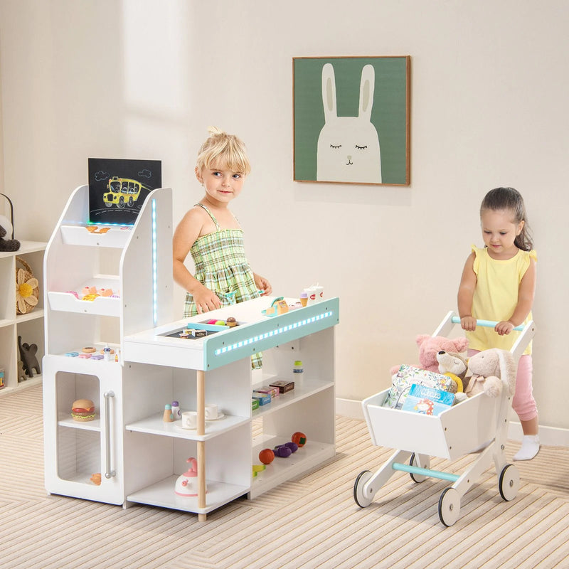 Kids Supermarket Shopping Set with Shopping Cart and Cash Register