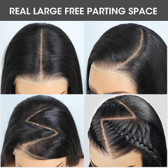 200% Density 9X6 Lace Wig Human Hair for Women, 20 Inch Straight Human Hair Wig, Pre-Cut Pre-Plucked Lace Glueless Human Hair, Real Wear and Go Natural Black Color