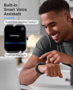 Smart Watch for Men Women Alexa Built-In, IP68 Waterproof Swimming, 1.8" Fitness Watch with Answer&Make Call/Heart Rate/Step Counter/Sleep Tracker/100 Sports, Compatible Android Ios