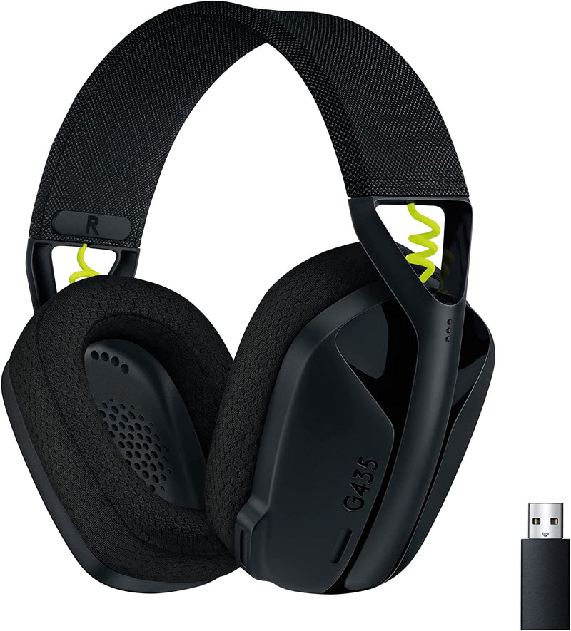 G435 LIGHTSPEED & Bluetooth Wireless Gaming Headset, Ultra Lightweight 165G Over-Ear Headphones, Built-In Mics, 18H Battery, Compatible with PC, PS4, PS5, Nintendo Switch & Switch 2 - Black