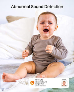 Dual-Lens 2K+2K Indoor Security Camera, House Security Camera 360°Full Coverage, Pet Baby Camera with APP, Color Night Vision, Human/Pet/Sound/Motion Detection, Siren Spotlight, 2.4Ghz Only