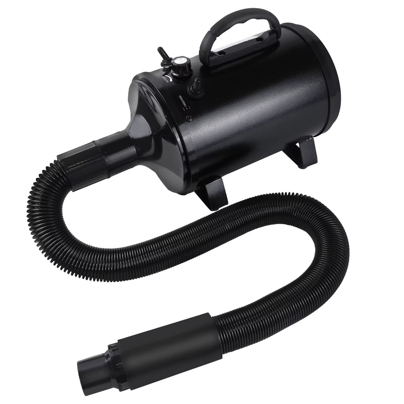 2000W-2800W Pet Hair Dryer, 35°C and 65 °C, Speed: 50M/S ~ 100M/S, Stepless Adjustable, 2.5M Extendable Hose, 3 Nozzles
