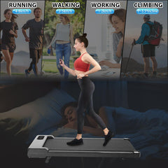 Under Desk Treadmill with Incline Remote Control 4 in 1 Walking Running Pad Machine Adjustable Speeds LED Display for Home or Office B1S