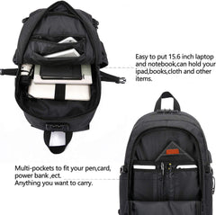 Anti-Theft Laptop Backpack,Business Travel Backpack Bag with USB Charging Port Lock,Water Resistant College School Computer Rucksack Work Backpack for Mens Womens Fits 15.6 Inch Laptop-Black