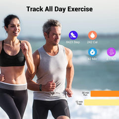 Waterproof Fitness Tracker with Sleep Monitor, Step & Calorie Counter - Perfect for Active Men & Women!