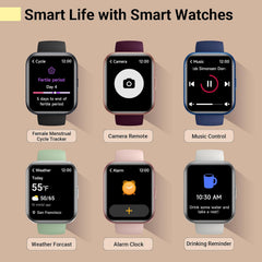 Stylish Smart Watch for Women - 1.85" HD Display, Alexa Built-In, Heart Rate & Sleep Monitor, 120 Sports Modes, Waterproof, with 2 Straps - Compatible with iPhone & Android