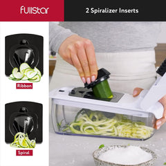 Vegetable Chopper Vegetable Cutter - Veggie Onion Salad Food Chopper Manual - Potato Chipper - Veg Chopper and Dicer - Kitchen Tools & Gadgets (9-In-1 White)